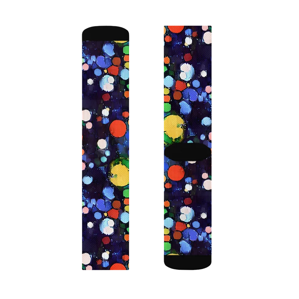 Painted Planetarium on Socks — Left Sock