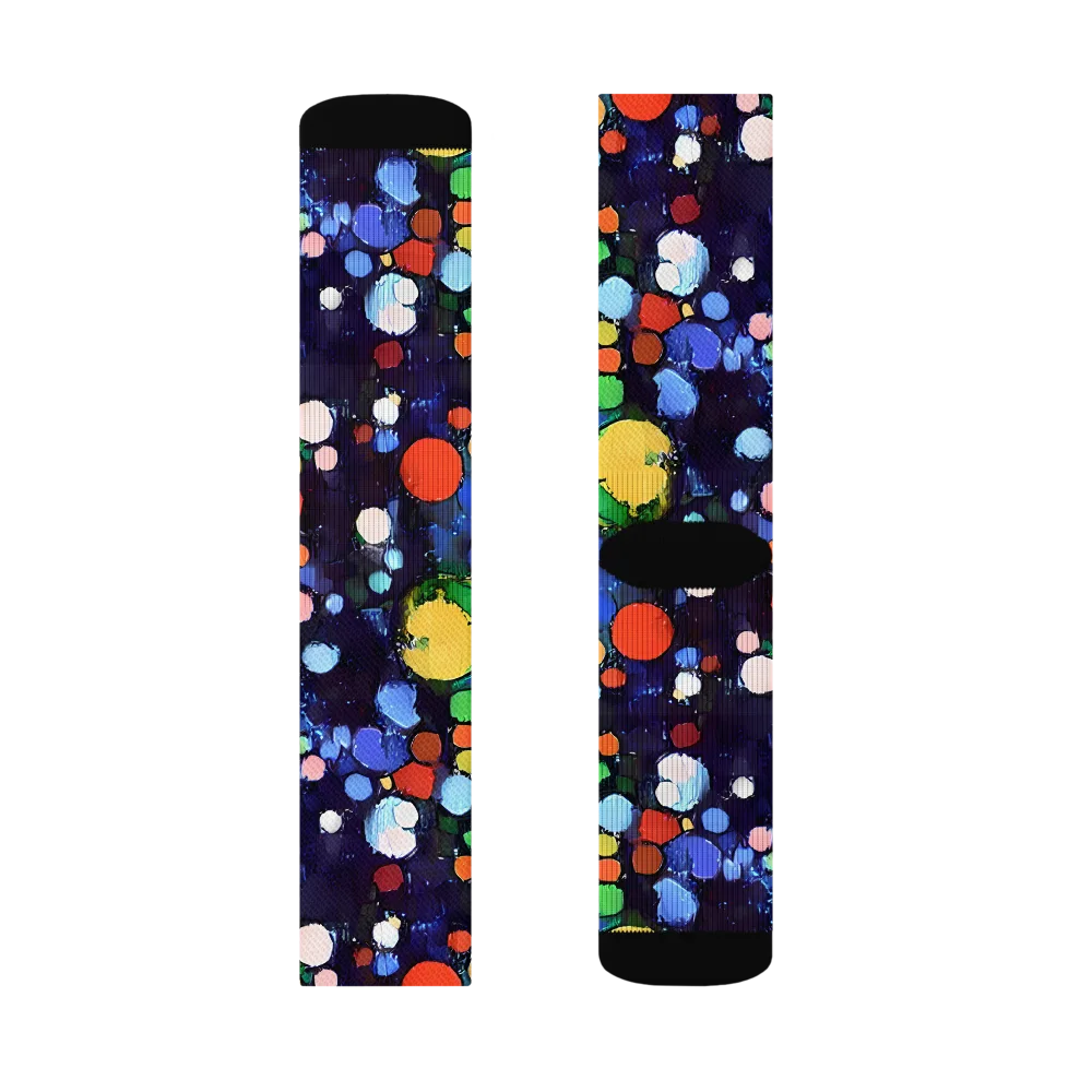 Painted Planetarium on Socks — Right Sock