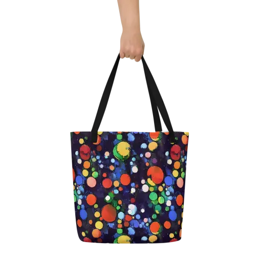 Painted Planetarium on a Large Tote Bag W/ Pocket
