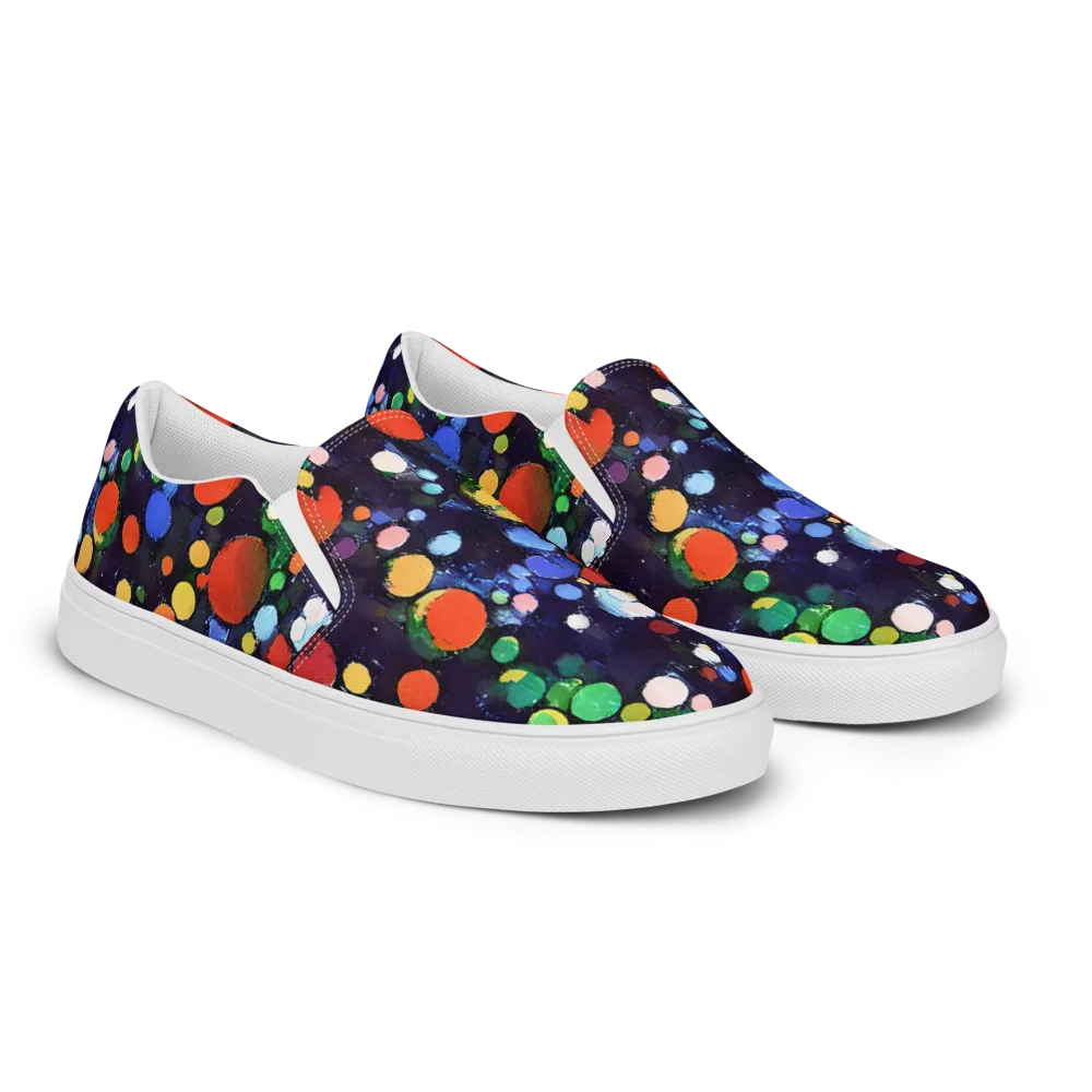 Painted Planetarium on Women's Slip-On Canvas Shoes — Right Front