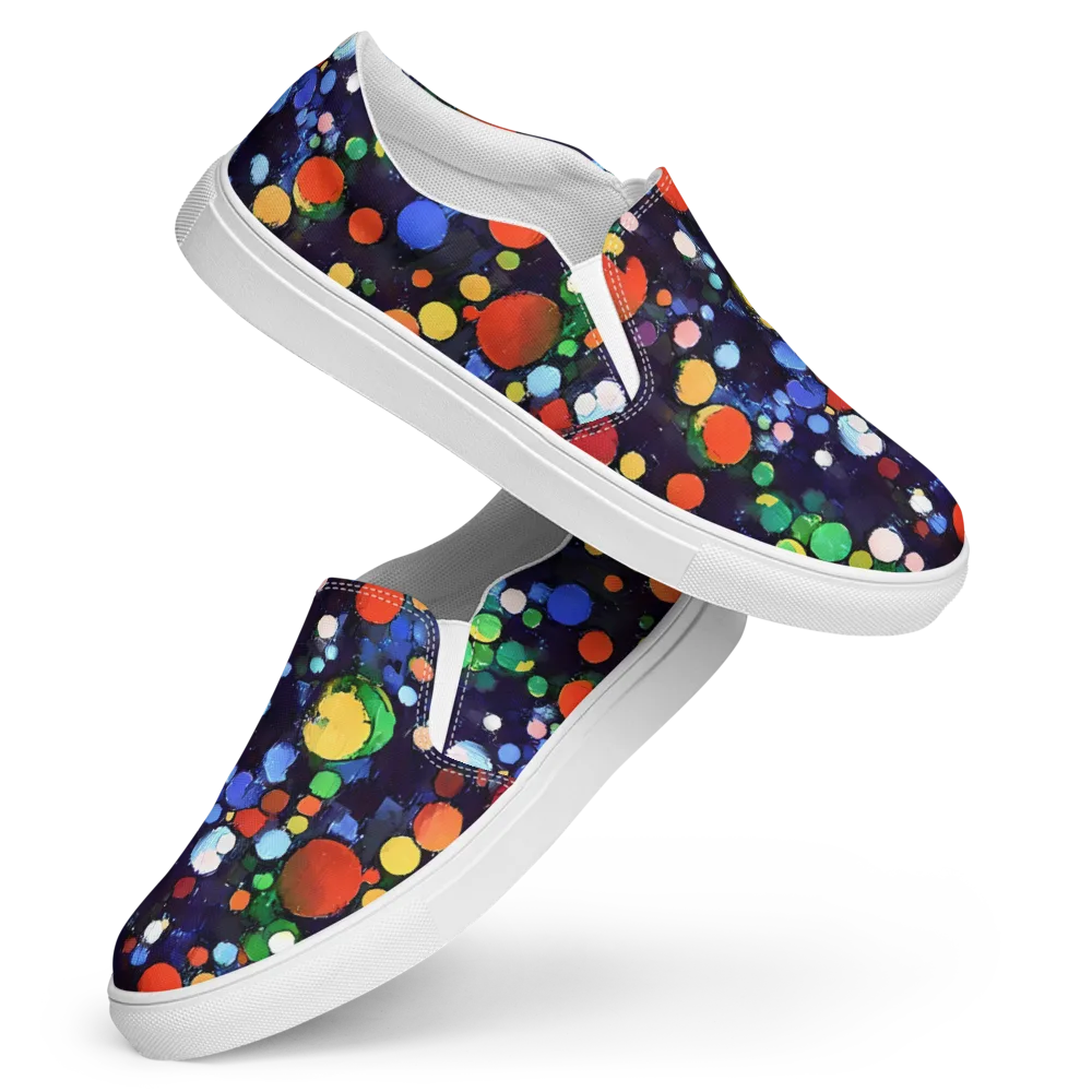 Painted Planetarium on Women's Slip-On Canvas Shoes — Front