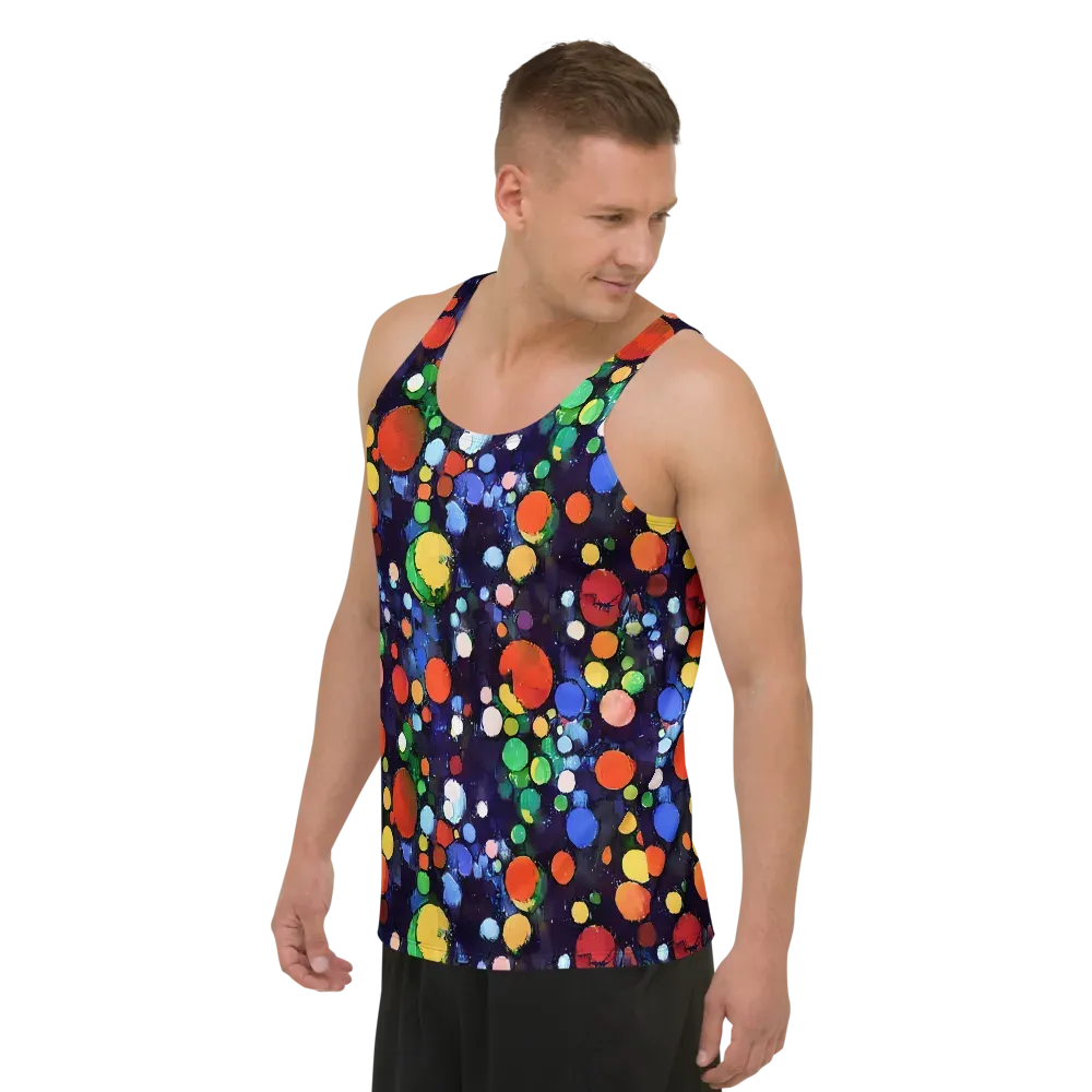 Painted Planetarium on Men's Tank Top — Left Front
