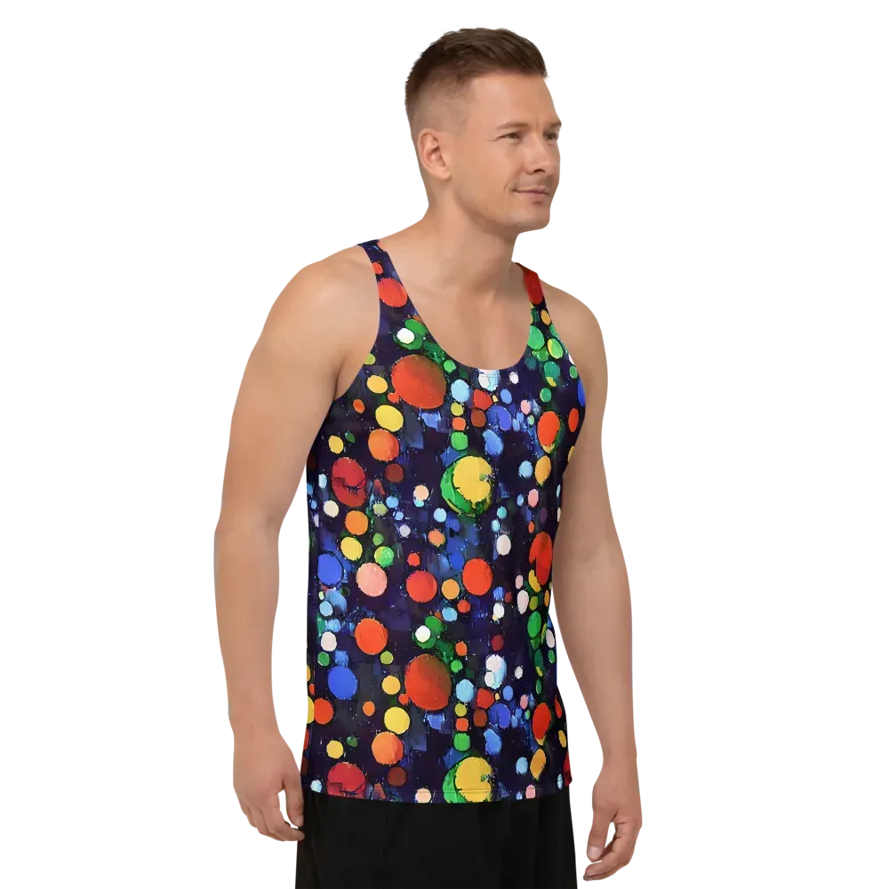 Painted Planetarium on Men's Tank Top — Right Front