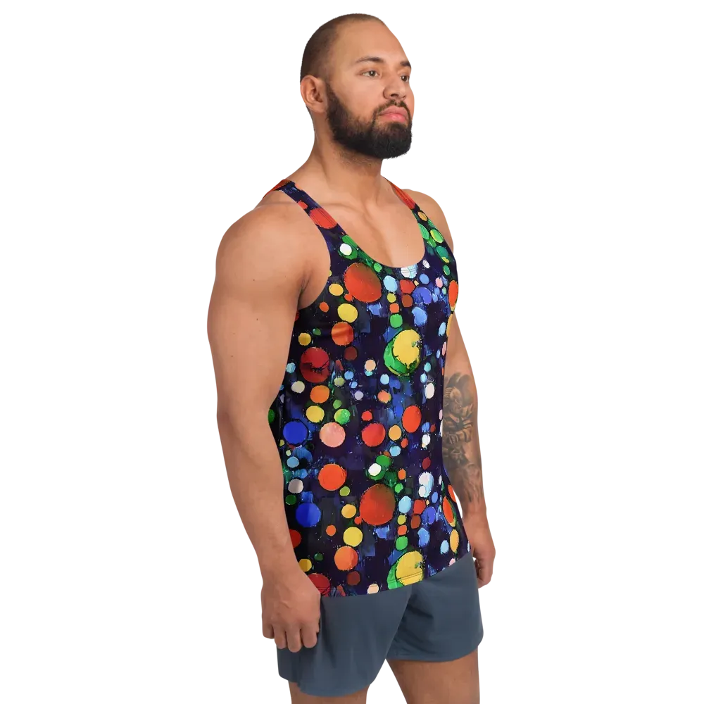 Painted Planetarium on Men's Tank Top — Right Front