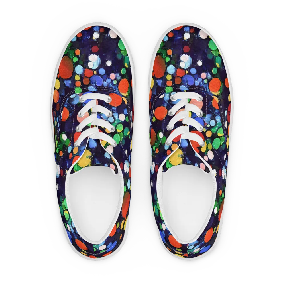 Painted Planetarium on Men's Lace-Up Canvas Shoes — Front