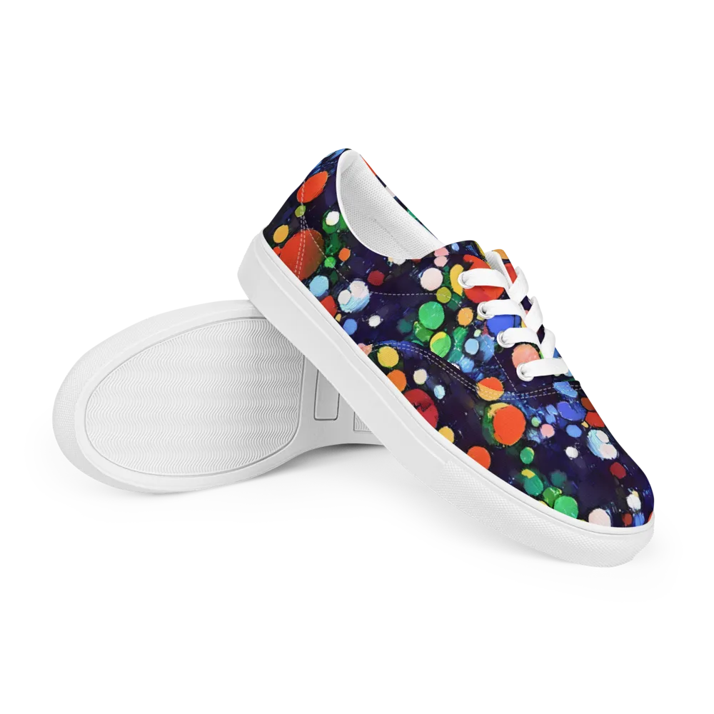 Painted Planetarium on Men's Lace-Up Canvas Shoes — Right Front