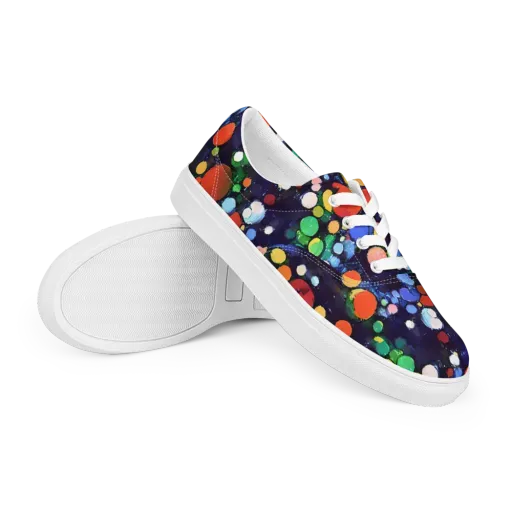 Painted Planetarium on a Men's Lace-Up Canvas Shoes
