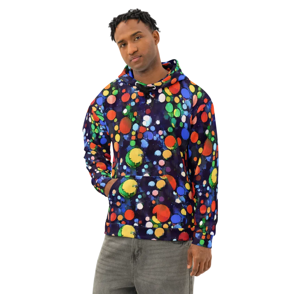 Painted Planetarium on Cotton Hoodie — Left Front