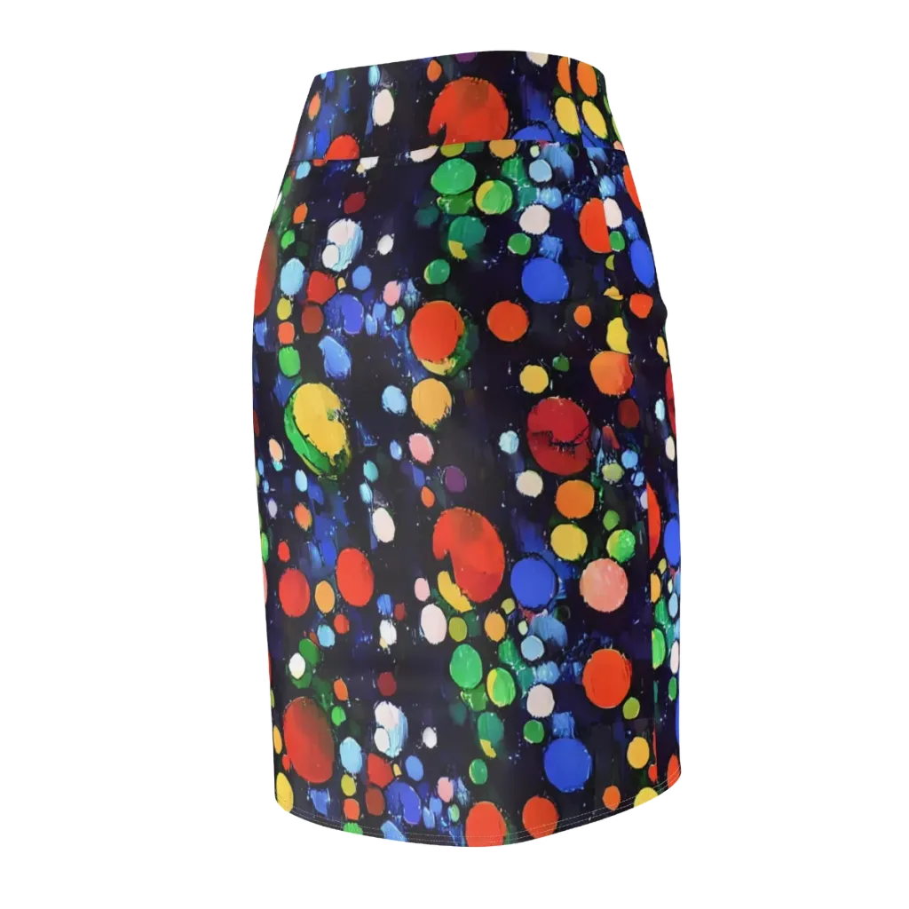Painted Planetarium on Pencil Skirt — Back Side