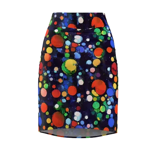 Painted Planetarium on a Pencil Skirt