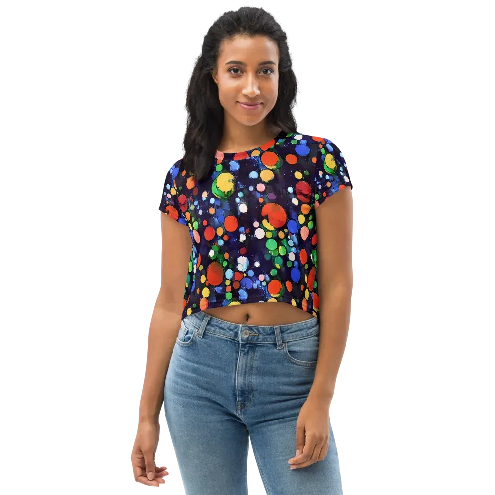 Painted Planetarium on Crop Tee — Front