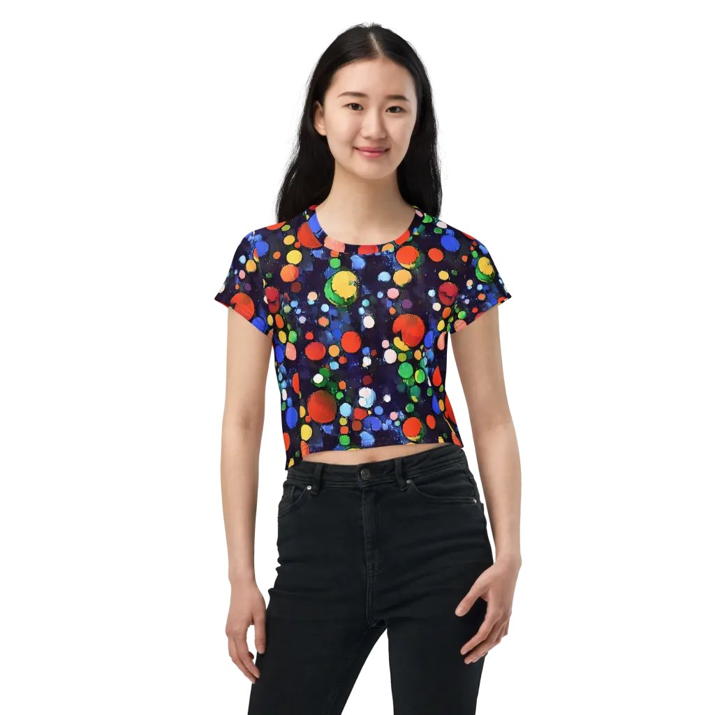 Painted Planetarium on Crop Tee — Front