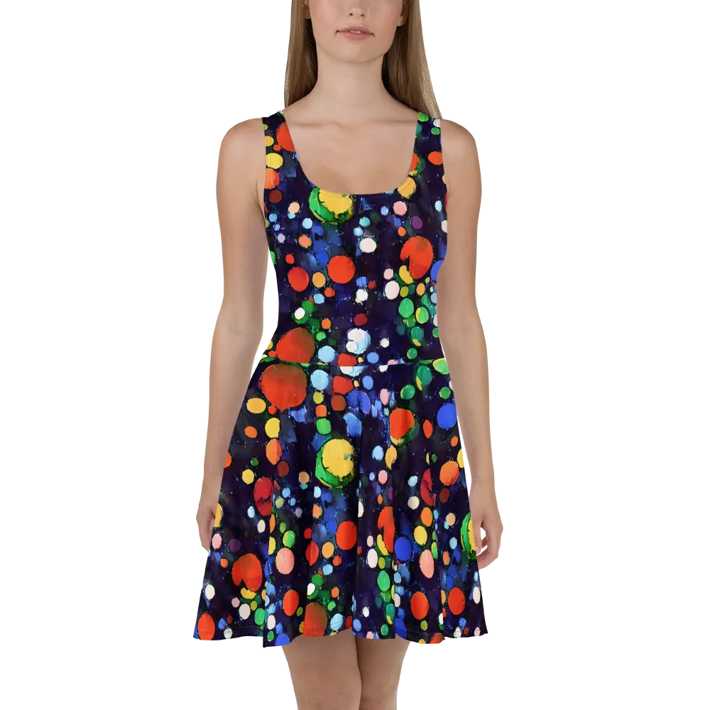 Painted Planetarium on Skater Dress — Front