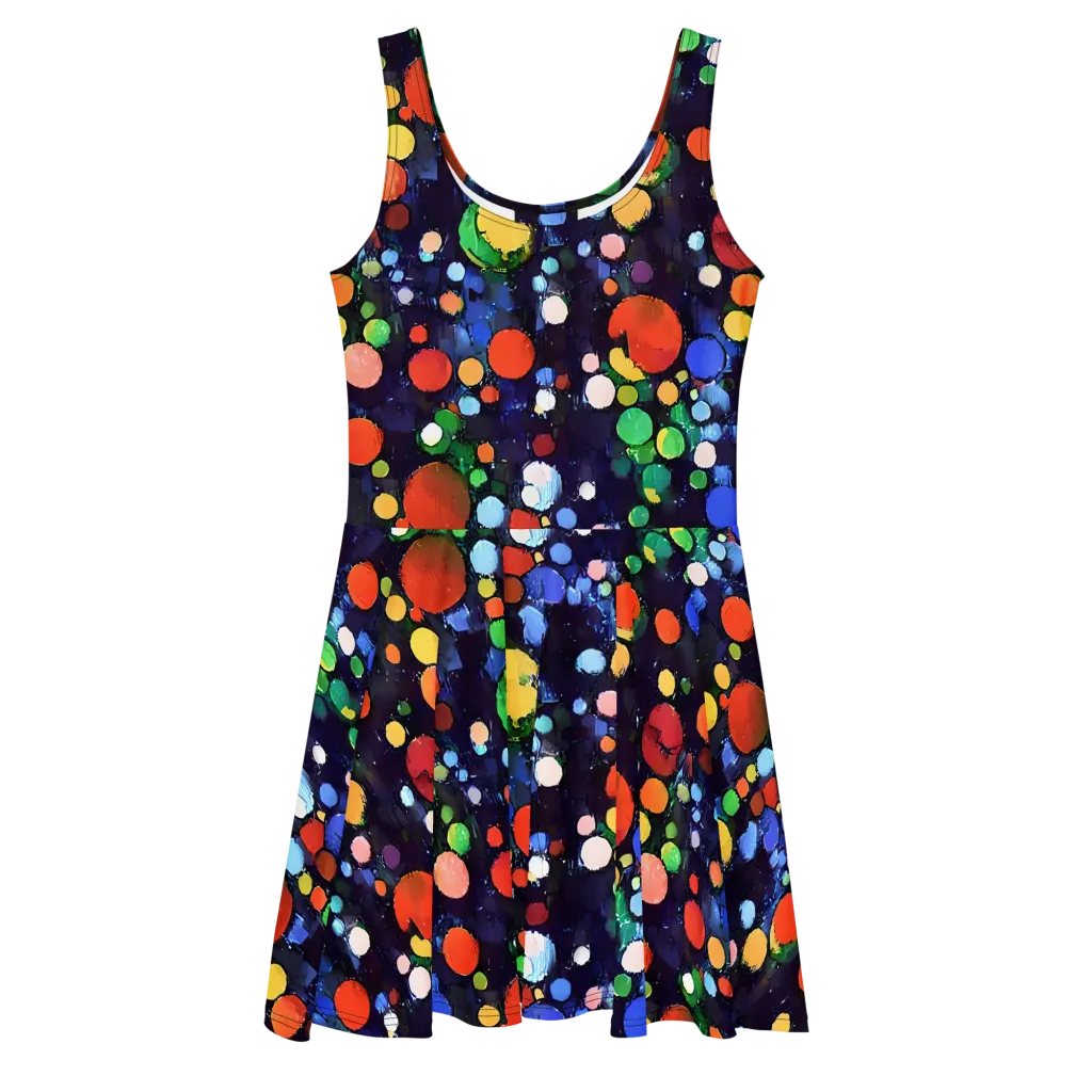 Painted Planetarium on Skater Dress — Front