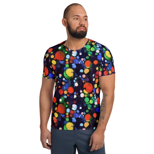Painted Planetarium on a Men's Athletic T-Shirt