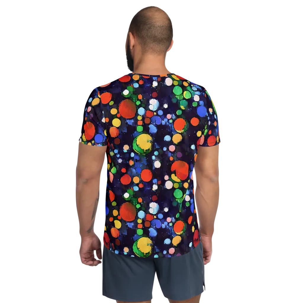 Painted Planetarium on Men's Athletic T-Shirt — Back