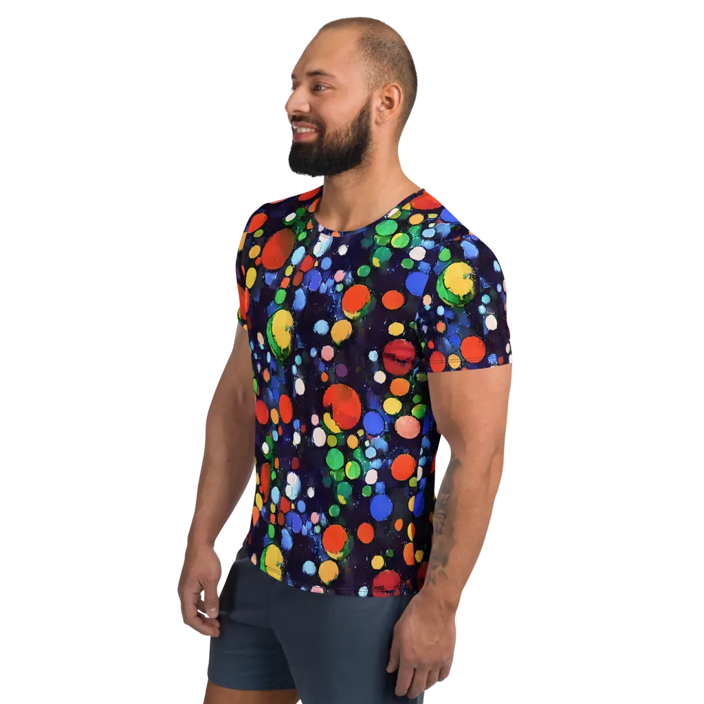 Painted Planetarium on Men's Athletic T-Shirt — Left