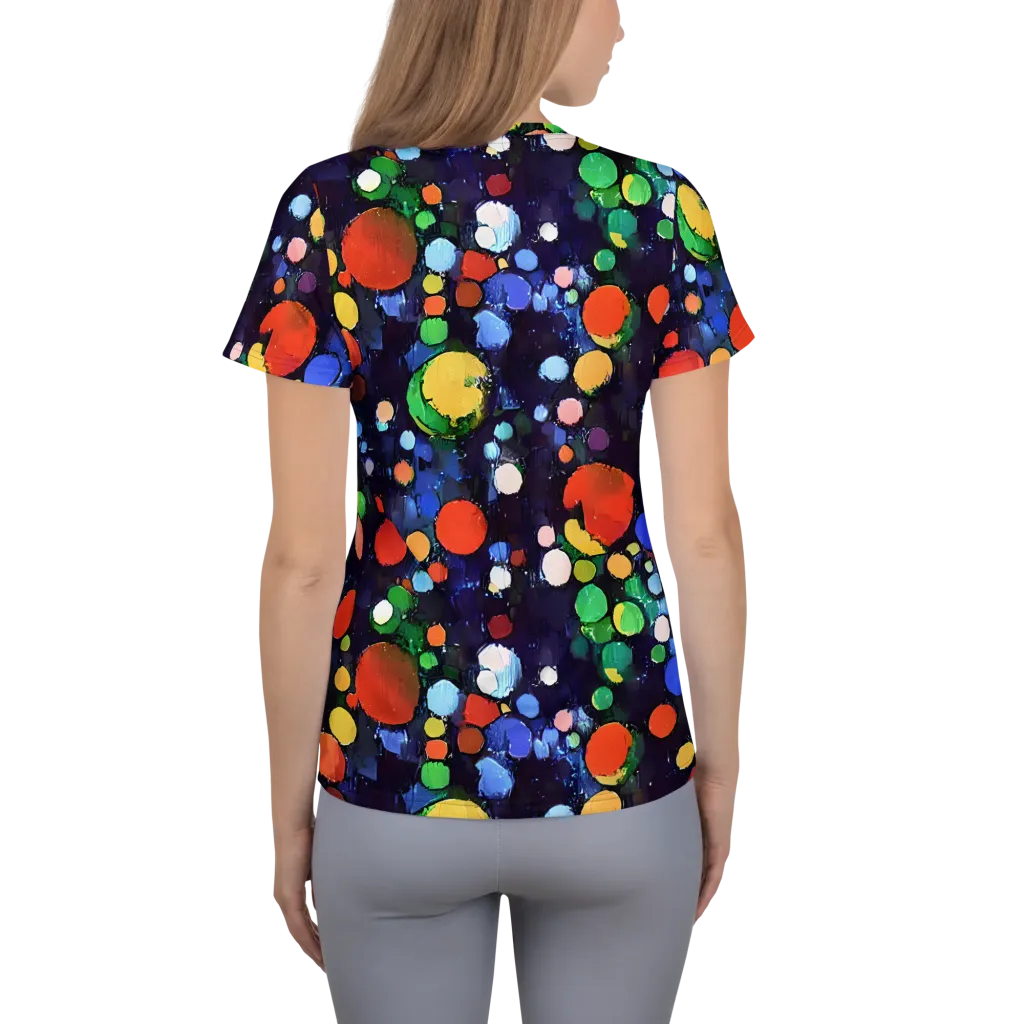 Painted Planetarium on Women's Athletic T-Shirt — Back
