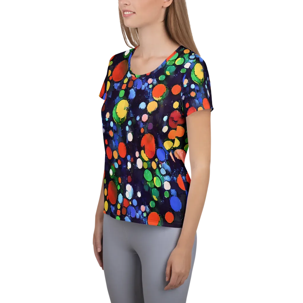 Painted Planetarium on Women's Athletic T-Shirt — Left