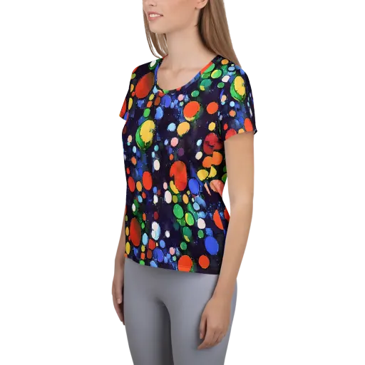 Painted Planetarium on a Women's Athletic T-Shirt