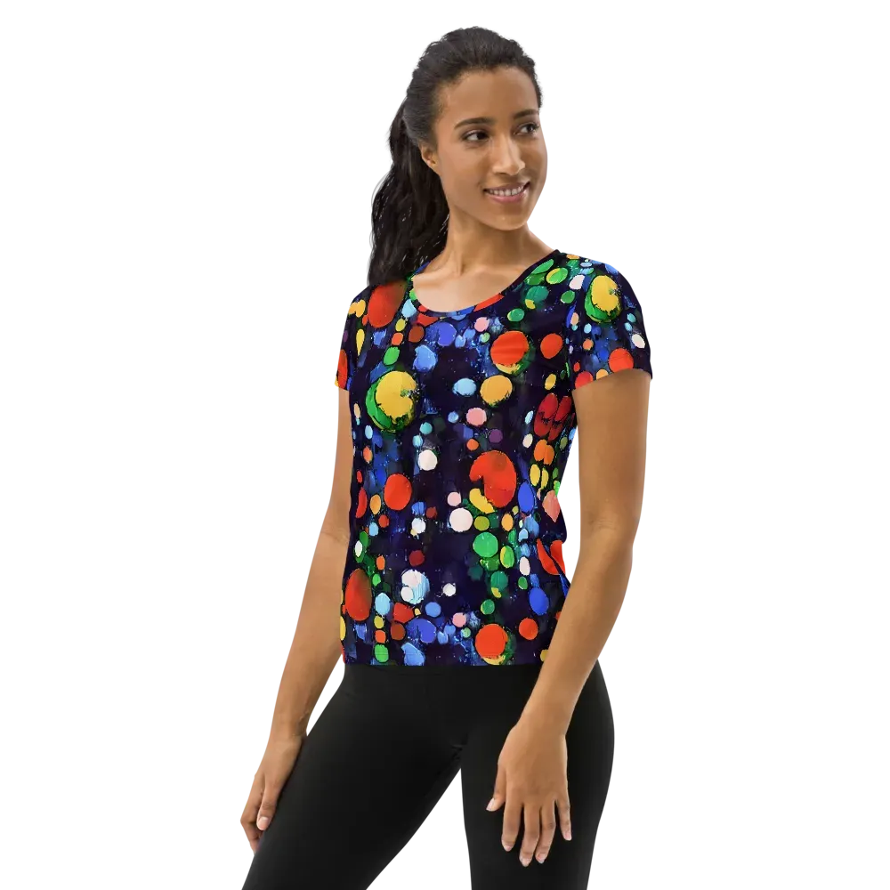 Painted Planetarium on Women's Athletic T-Shirt — Left