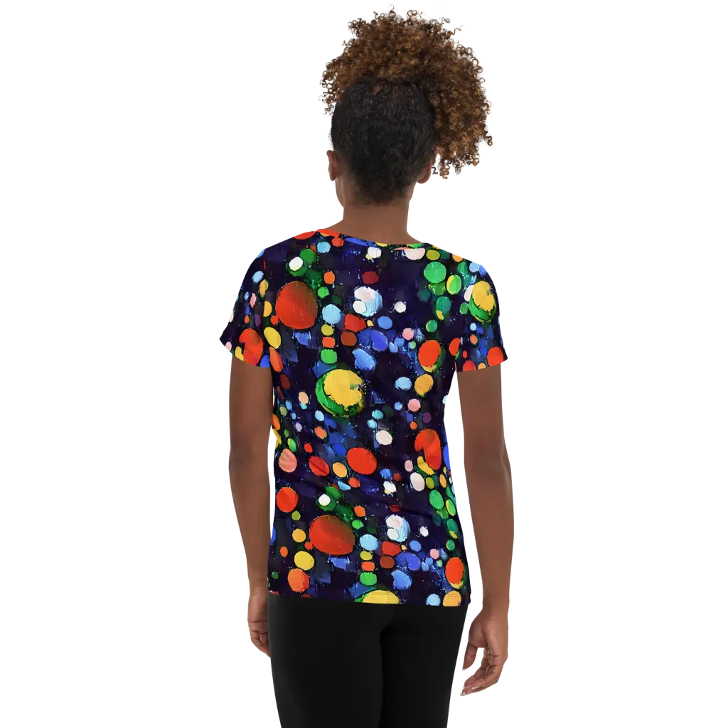 Painted Planetarium on Women's Athletic T-Shirt — Back