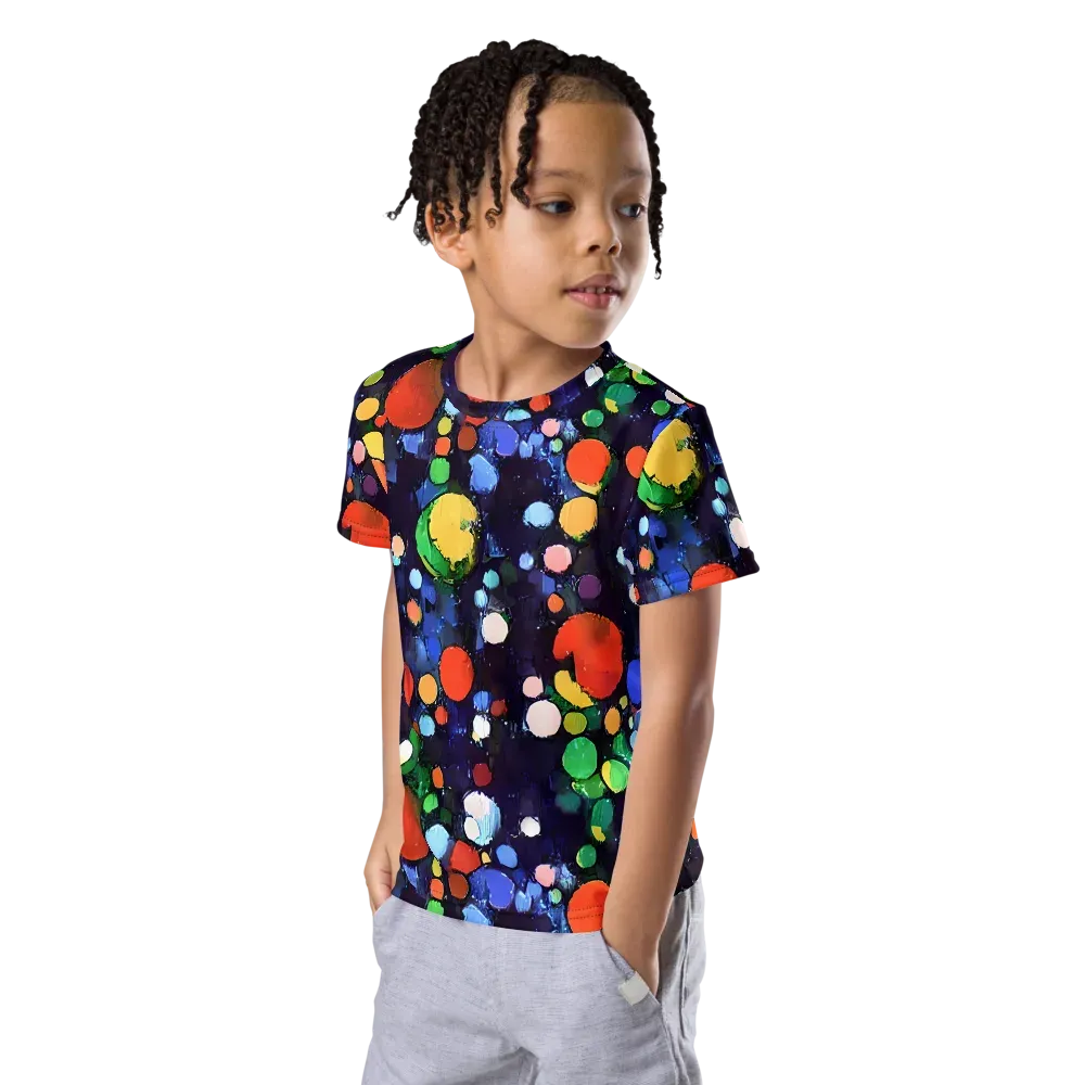 Painted Planetarium on Kids Crew Neck T-Shirt — Left Front