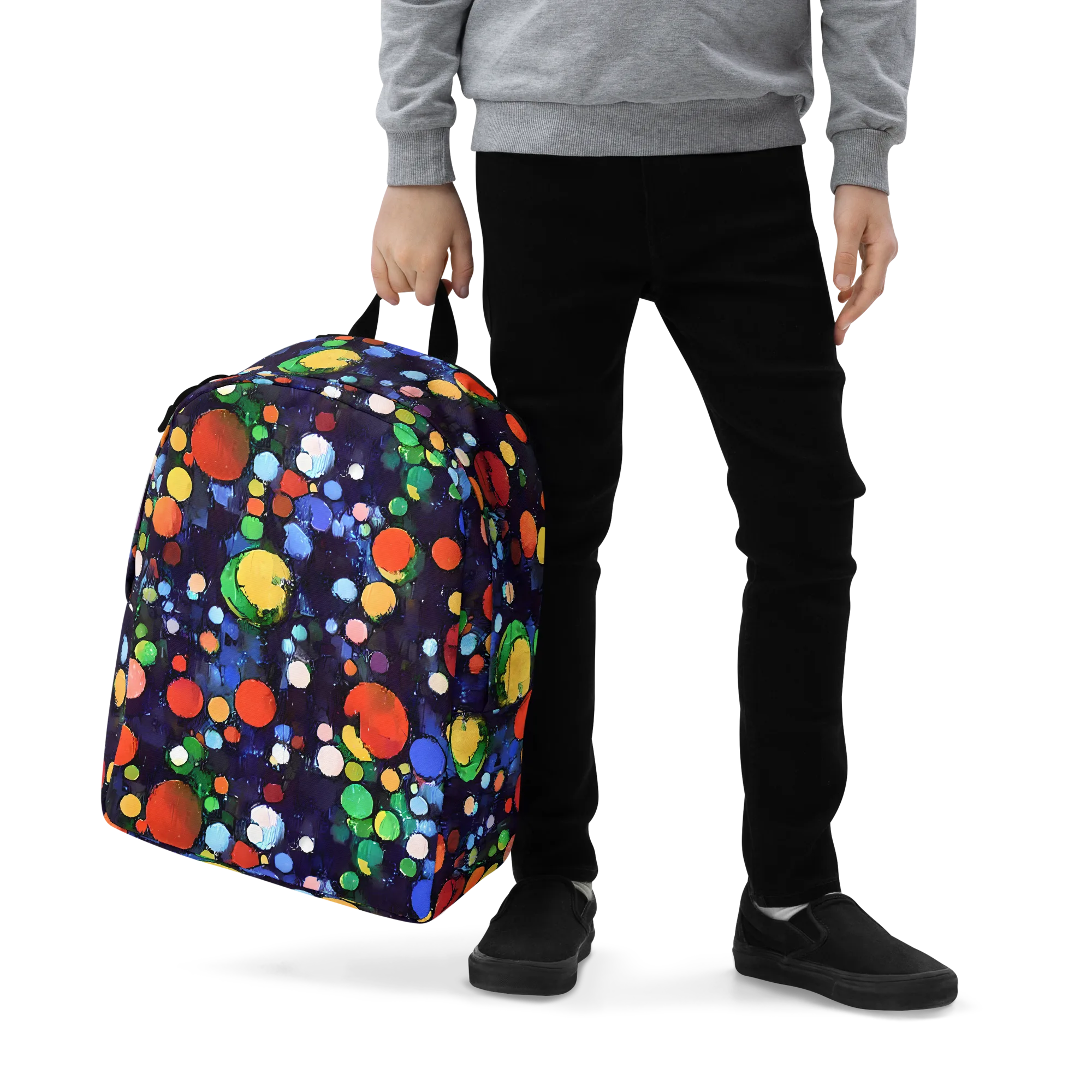 Painted Planetarium on Minimalist Backpack — Zoomed-in