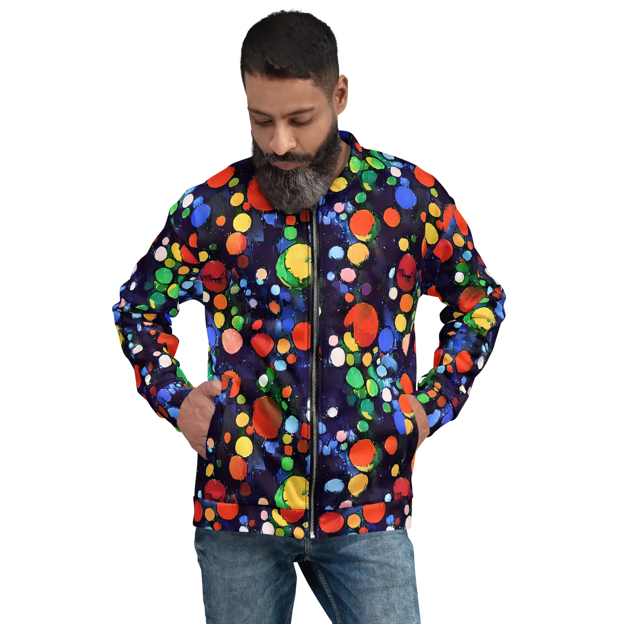 Painted Planetarium on Bomber Jacket — Front