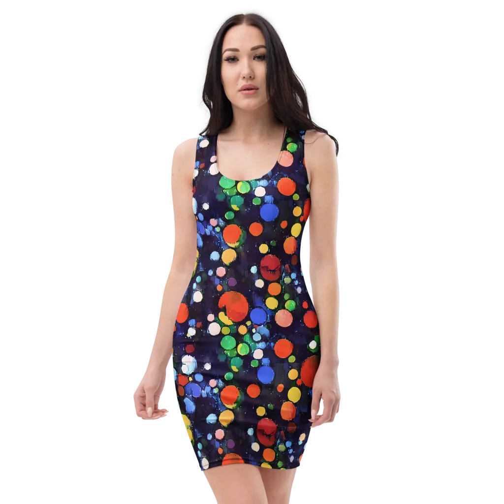 Painted Planetarium on Bodycon Dress — Front