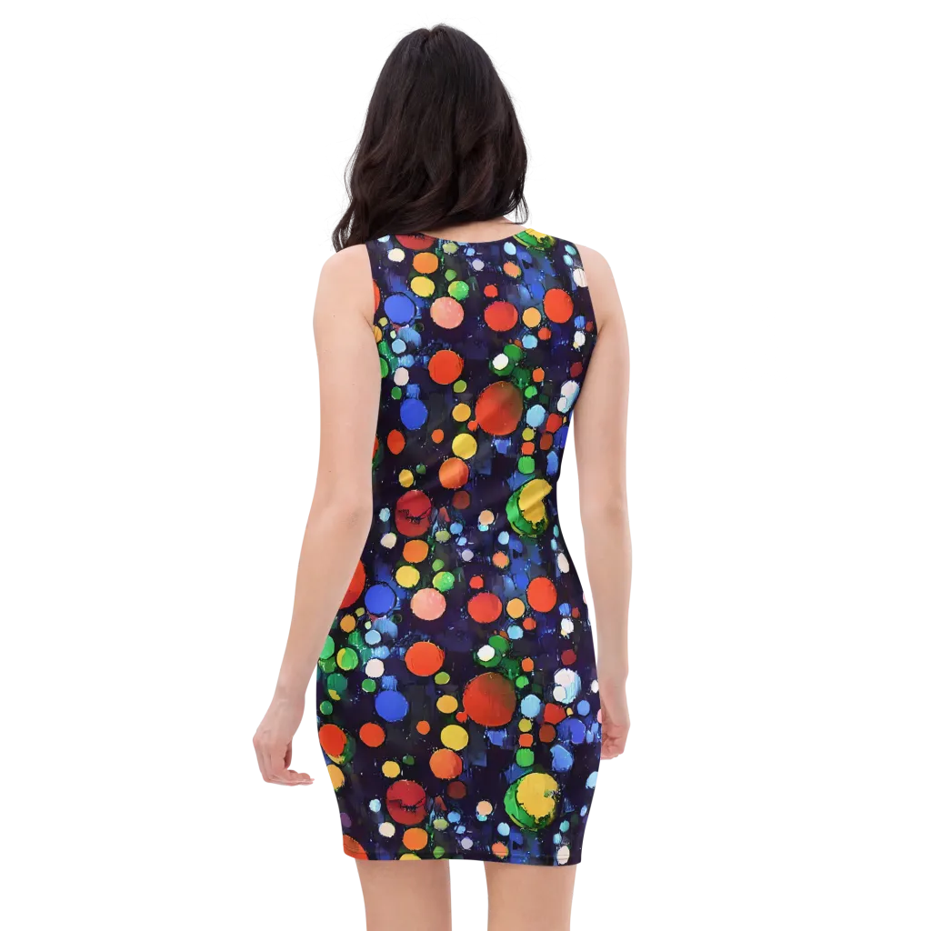 Painted Planetarium on Bodycon Dress — Back
