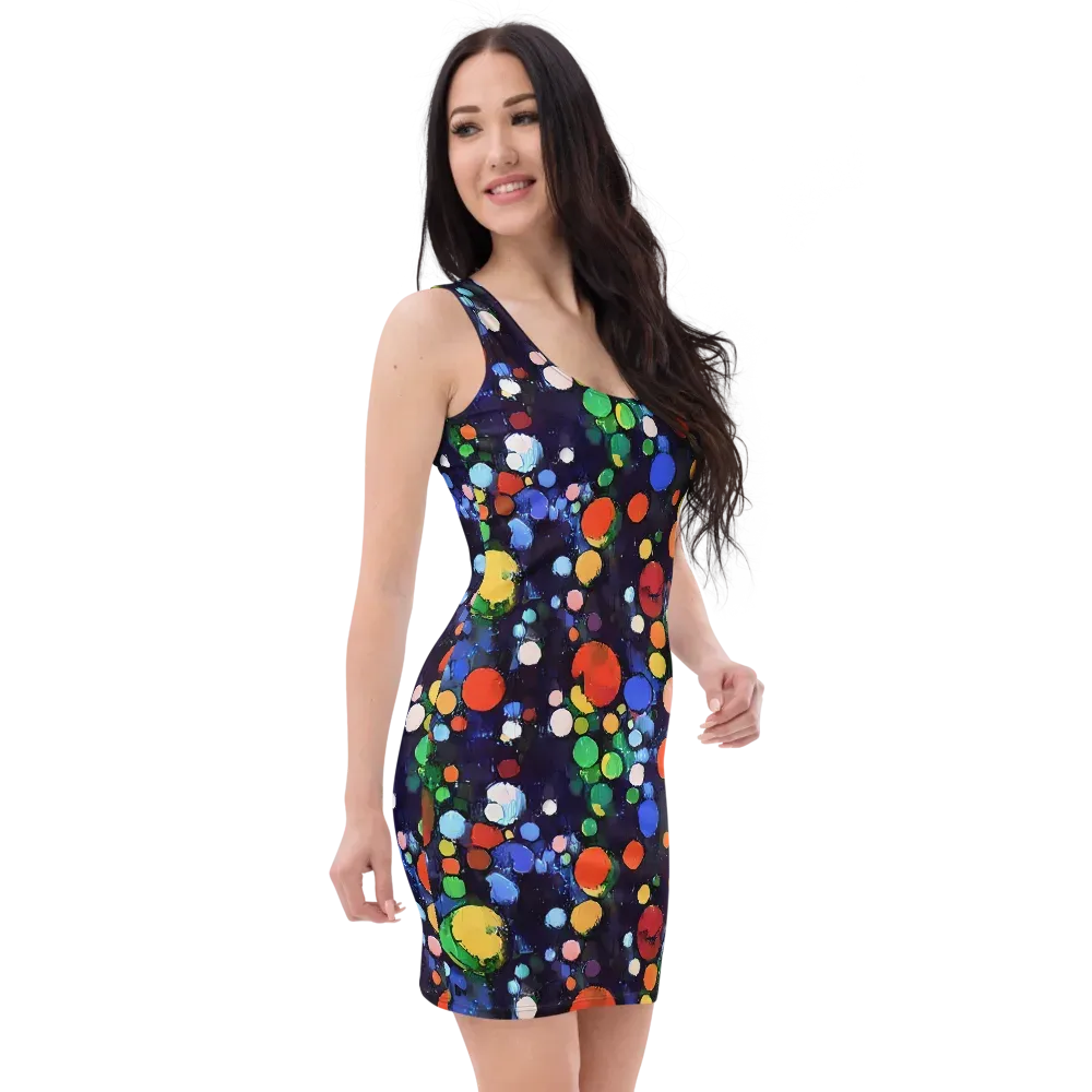 Painted Planetarium on Bodycon Dress — Right Front