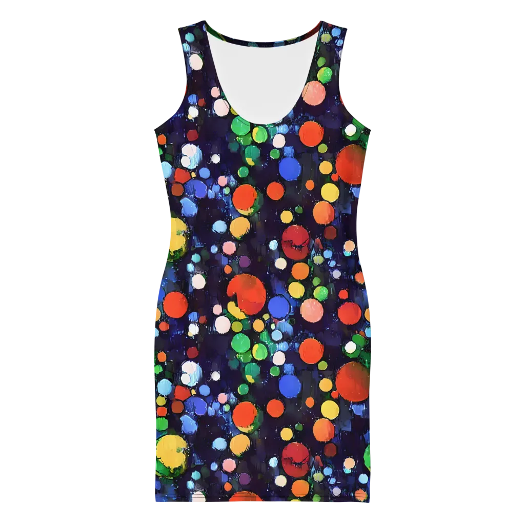 Painted Planetarium on Bodycon Dress — Front