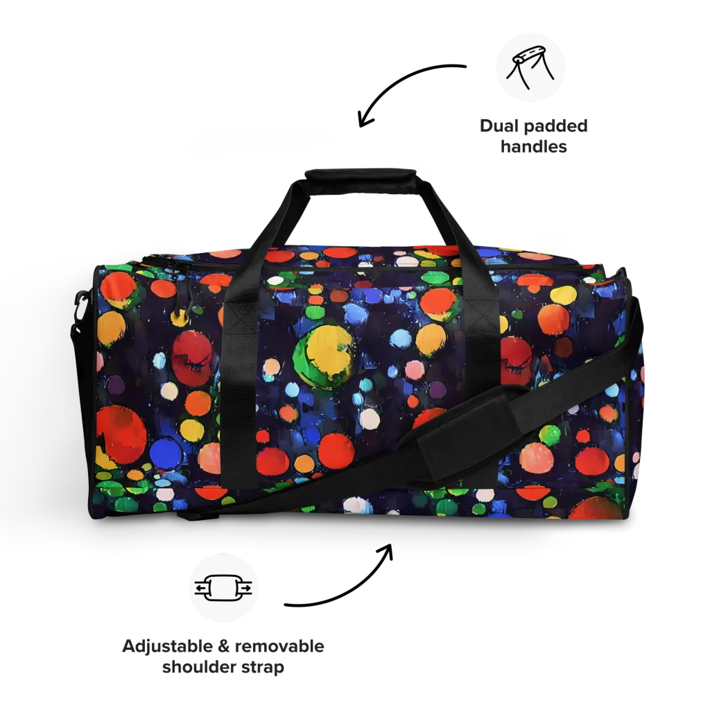 Painted Planetarium on Duffle Bag — Front