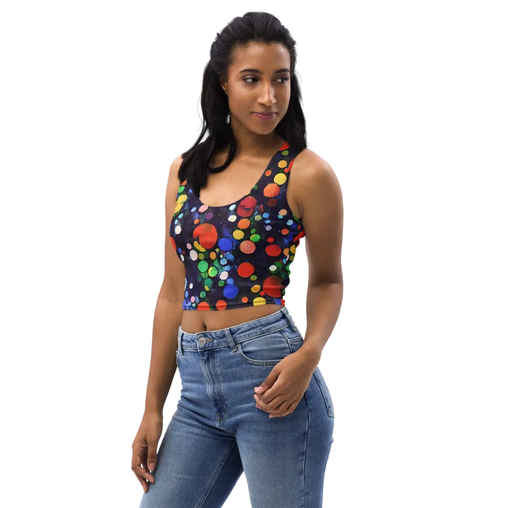 Painted Planetarium on Crop Top — Left Front