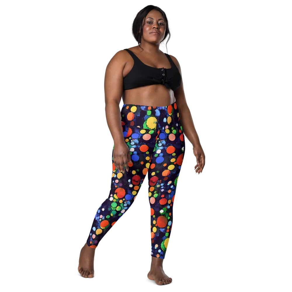 Painted Planetarium on Leggings with Pockets — Front