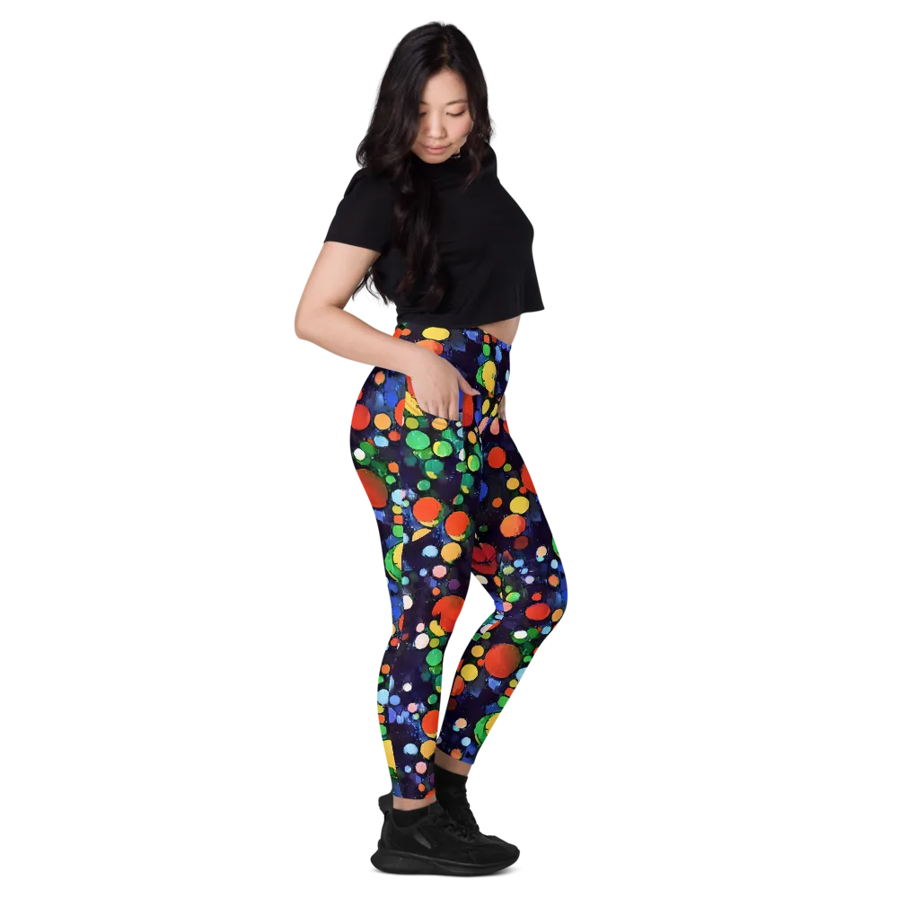 Painted Planetarium on Leggings with Pockets — Right
