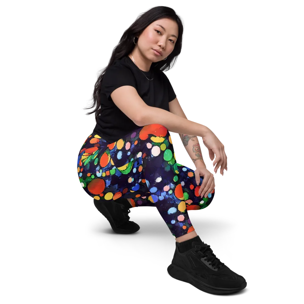 Painted Planetarium on Leggings with Pockets — Right Front