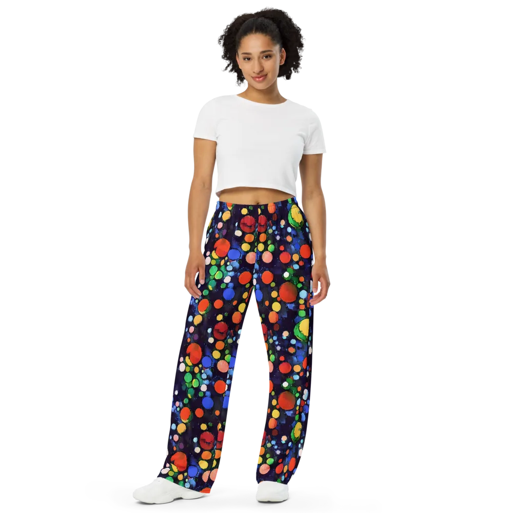 Painted Planetarium on Wide-Leg Pants — Front