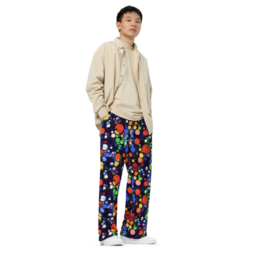 Painted Planetarium on Wide-Leg Pants — Right Front