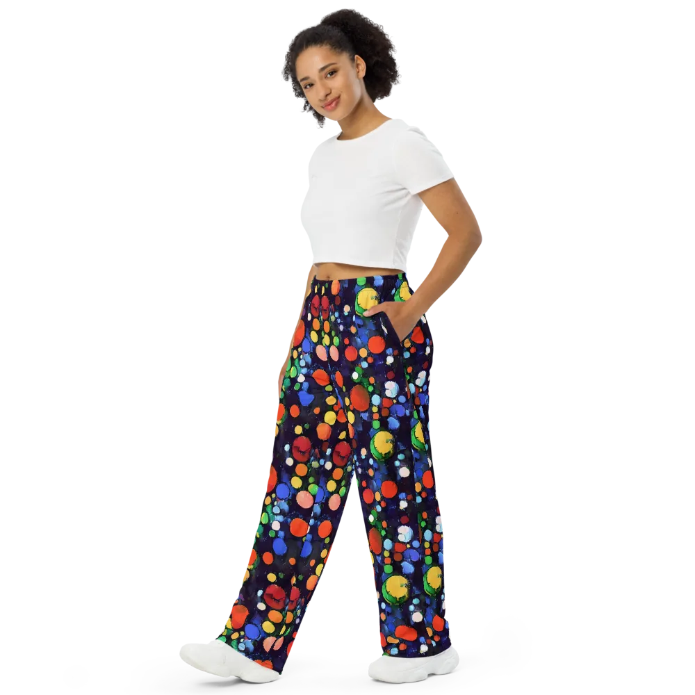 Painted Planetarium on Wide-Leg Pants — Left Front