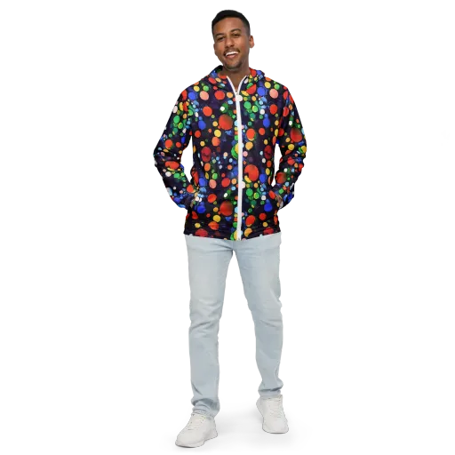 Painted Planetarium on a Men's Windbreaker