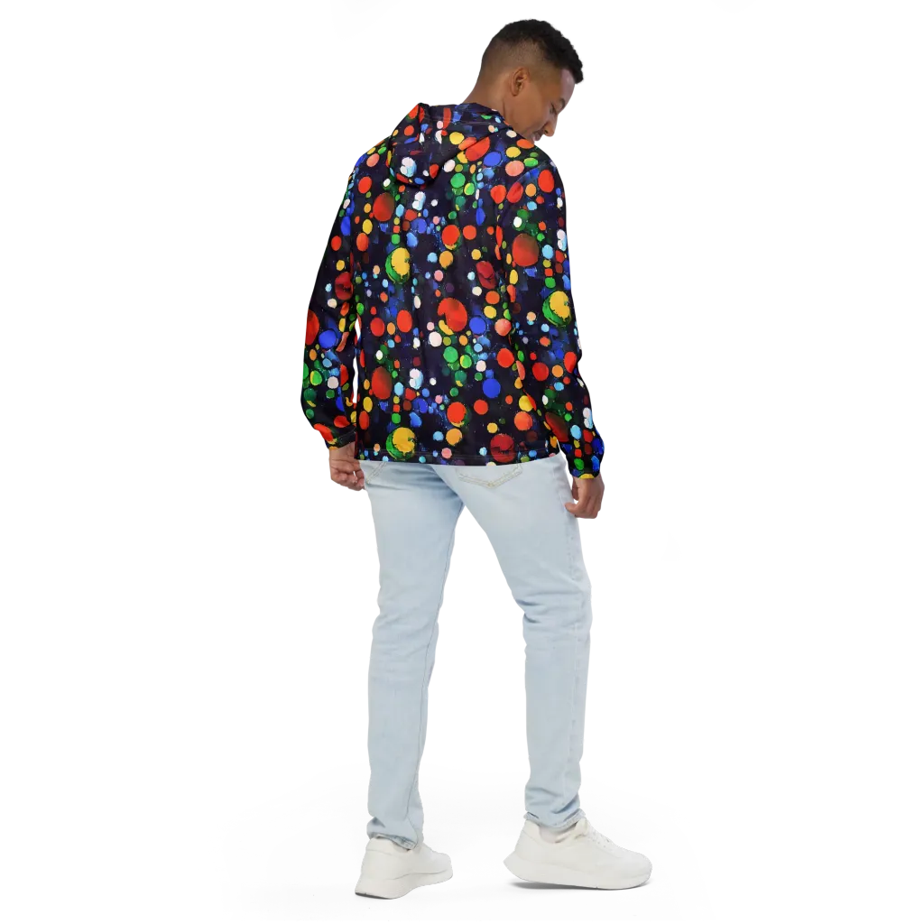Painted Planetarium on Men's Windbreaker — Back