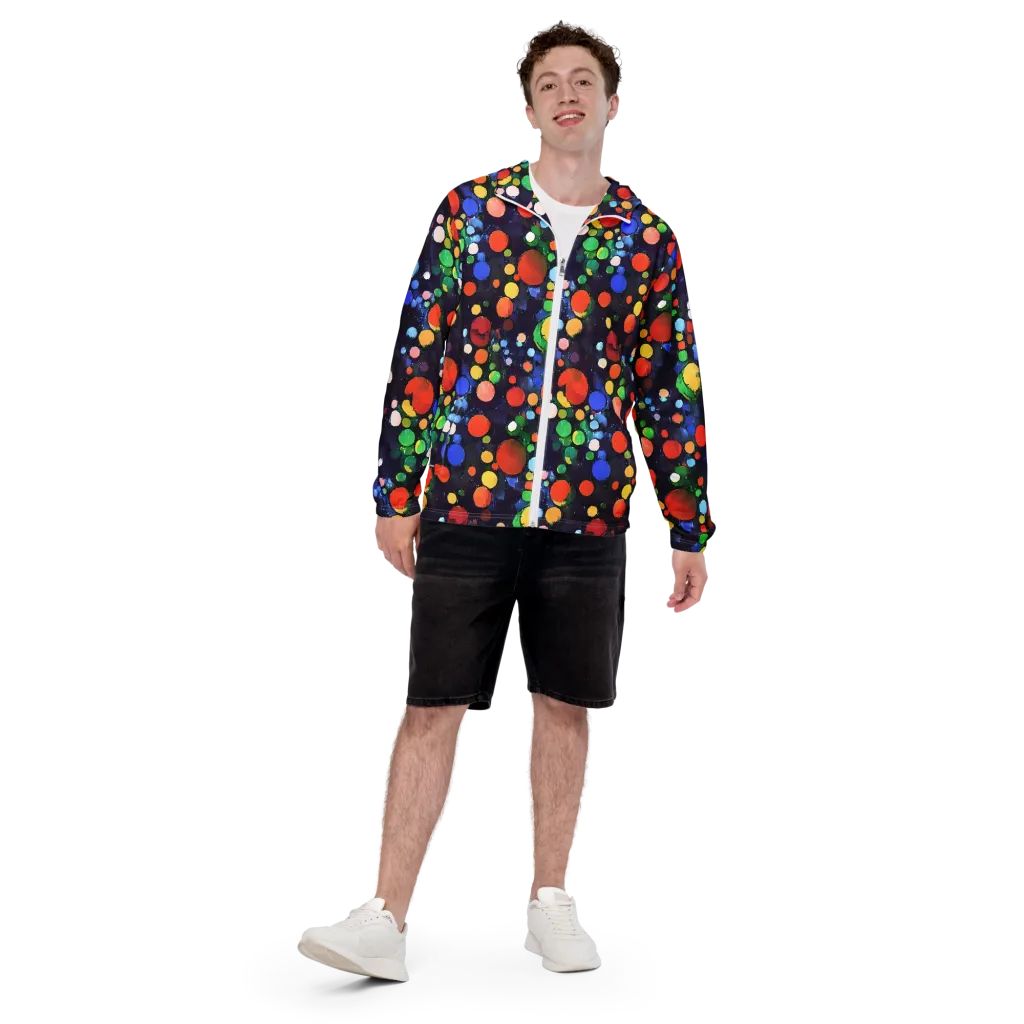 Painted Planetarium on Men's Windbreaker — Front