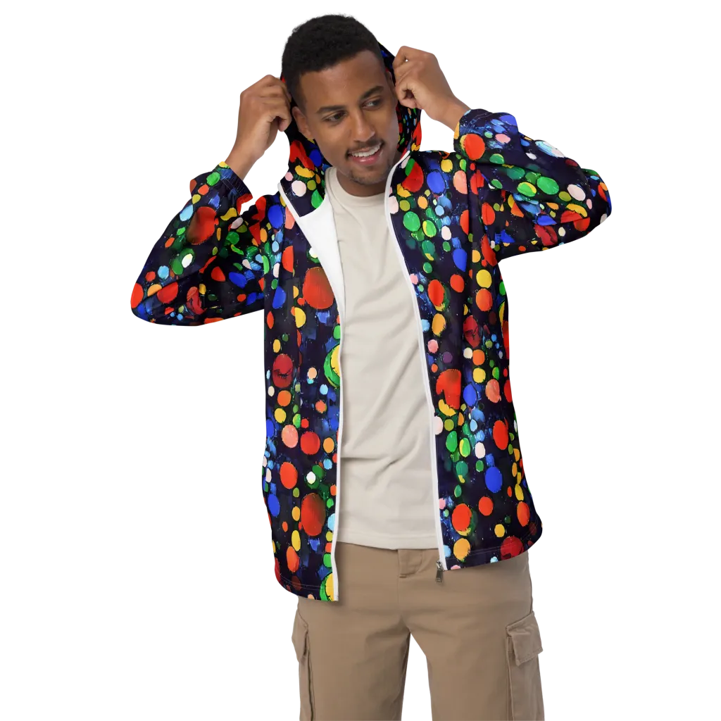 Painted Planetarium on Men's Windbreaker — Front