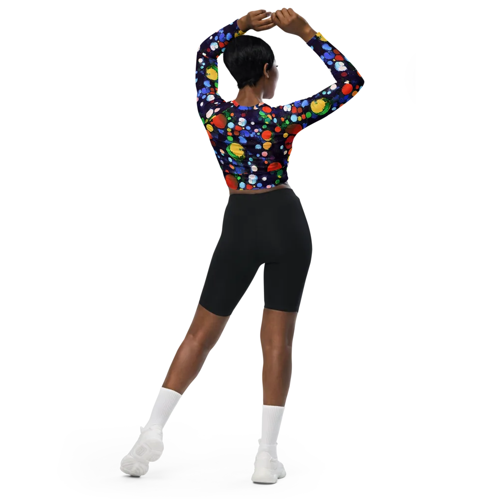 Painted Planetarium on Long Sleeve Crop Top — Back