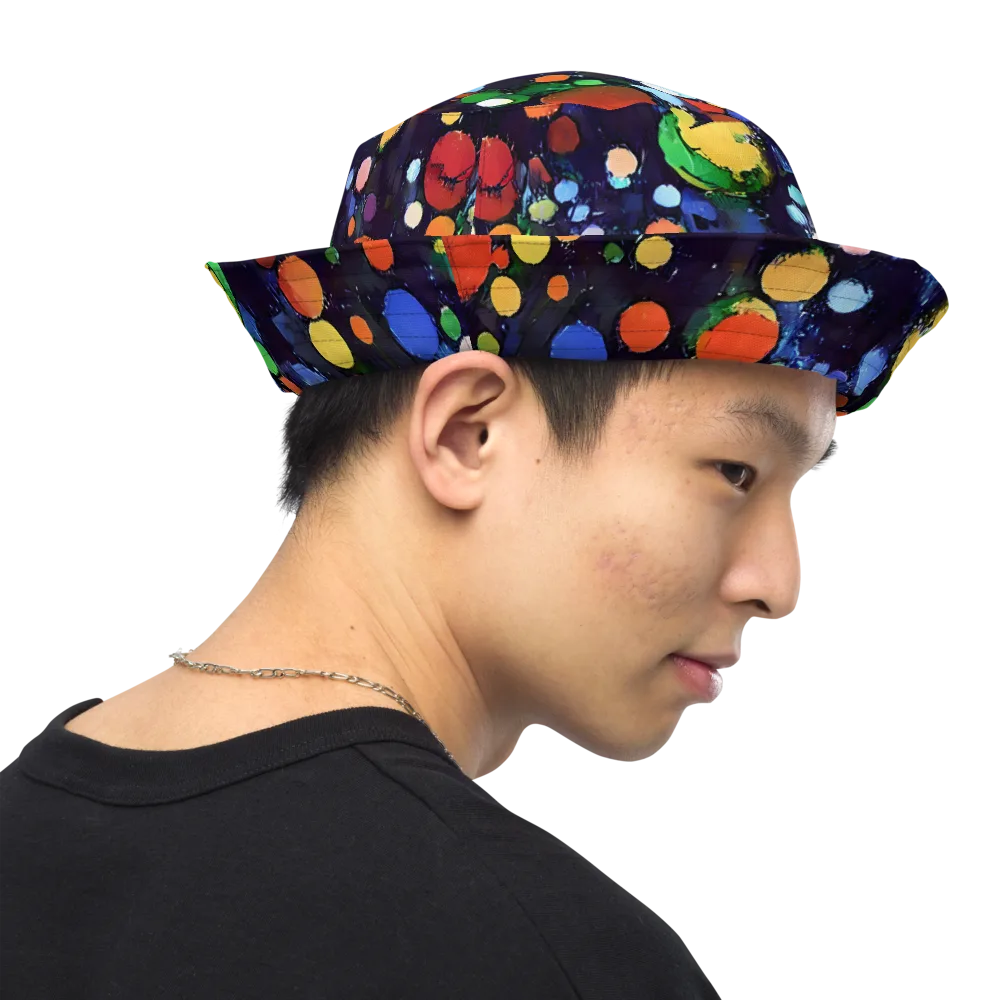 Painted Planetarium on Reversible Bucket Hat — Right Outside
