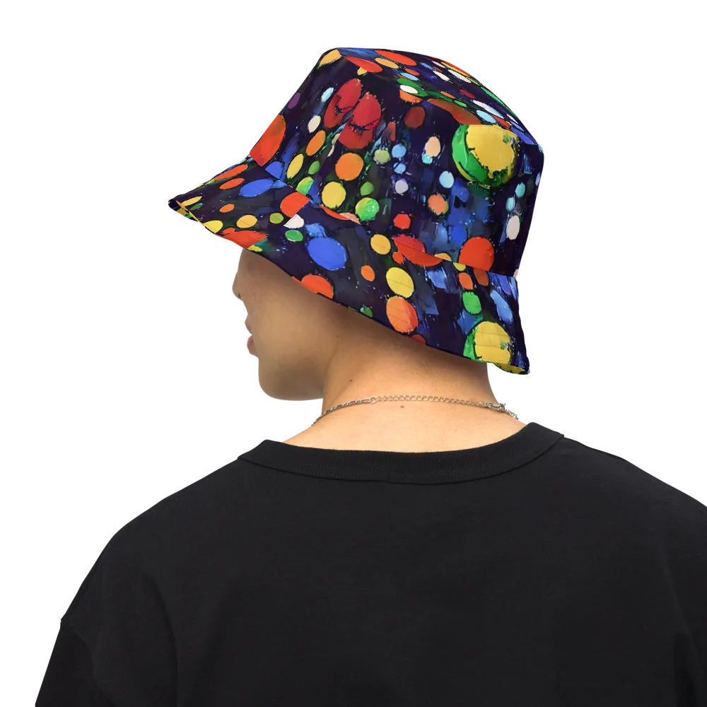 Painted Planetarium on Reversible Bucket Hat — Back Inside