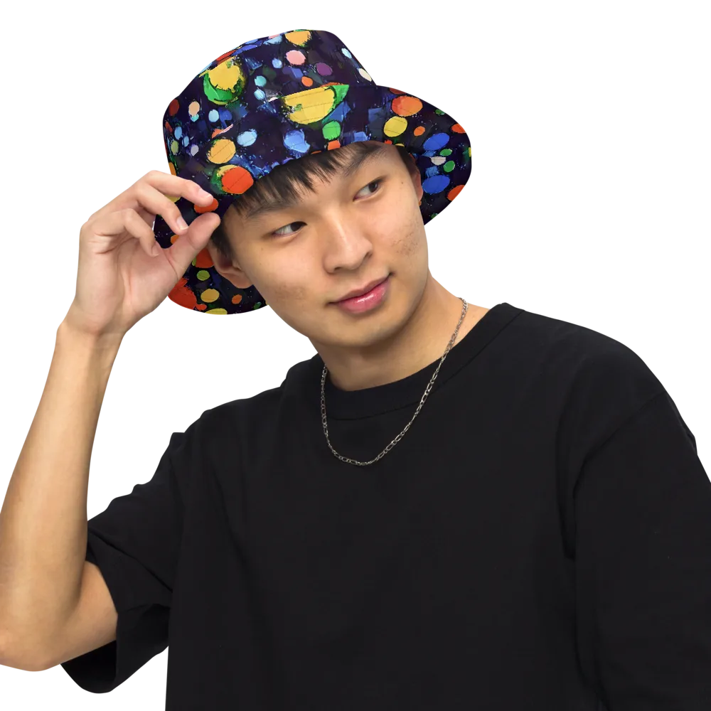 Painted Planetarium on Reversible Bucket Hat — Front Inside