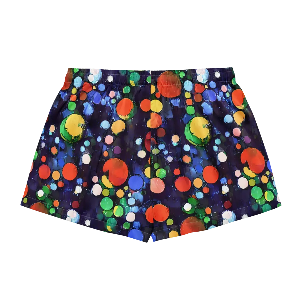 Painted Planetarium on Women's Pajama Shorts — Back